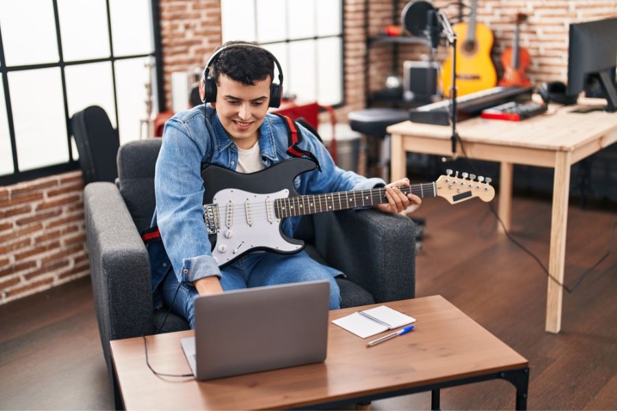 Plugging headphones directly into an electric guitar seems like a straightforward idea