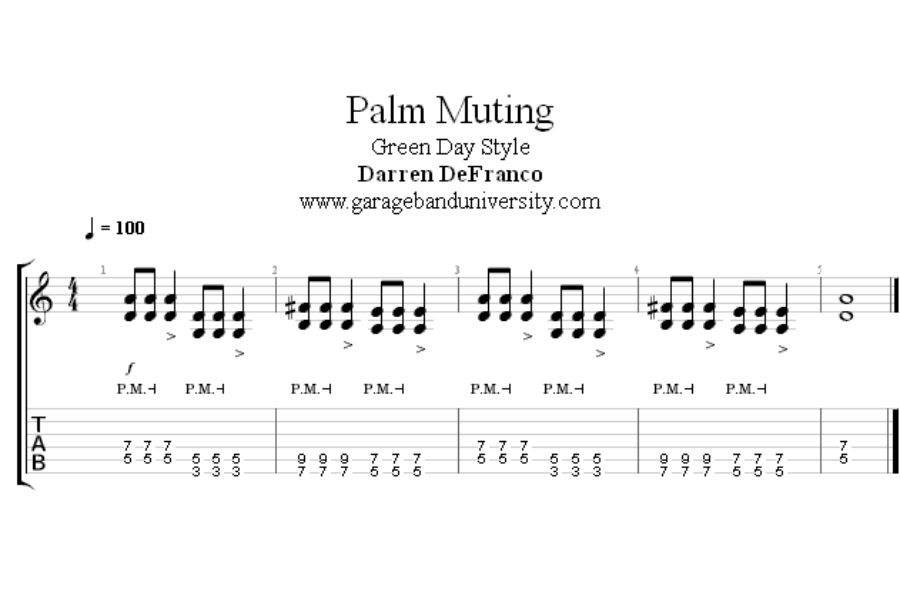 Some electric guitar recordings demonstrate palm muting's magic