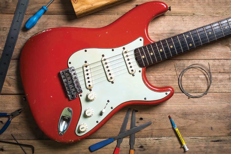  the legendary Fender Stratocaster, which came out in 1954