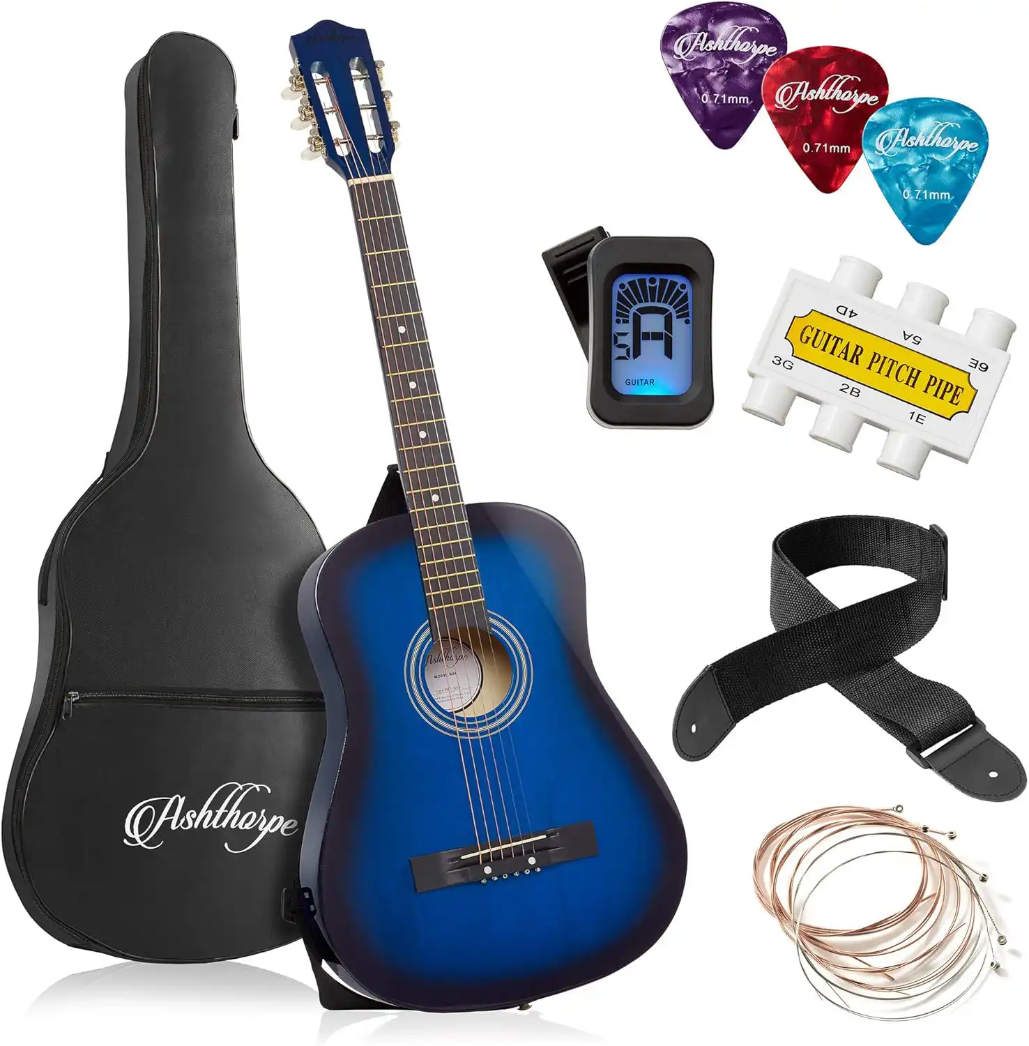 Ashthorpe Beginner Acoustic Guitar Package