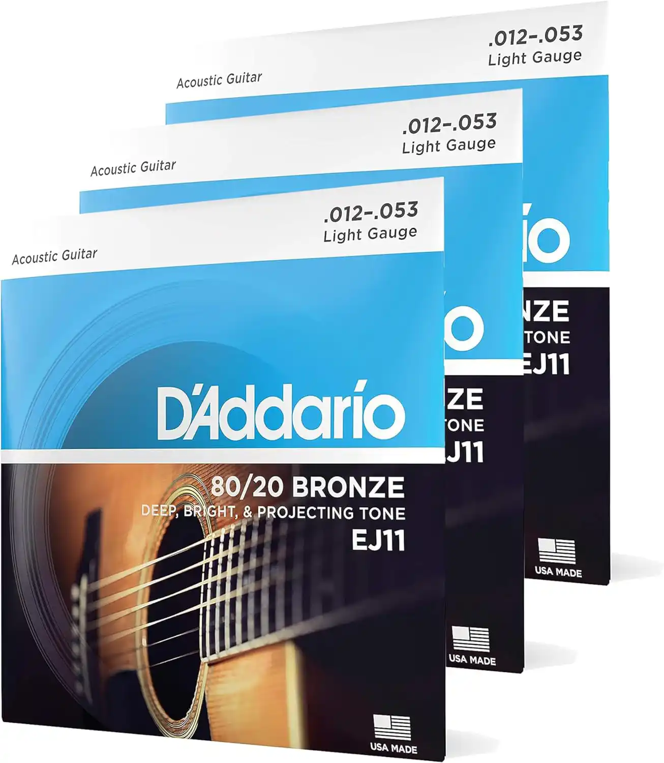 D'Addario 80 20 Bronze Light Acoustic Guitar Strings