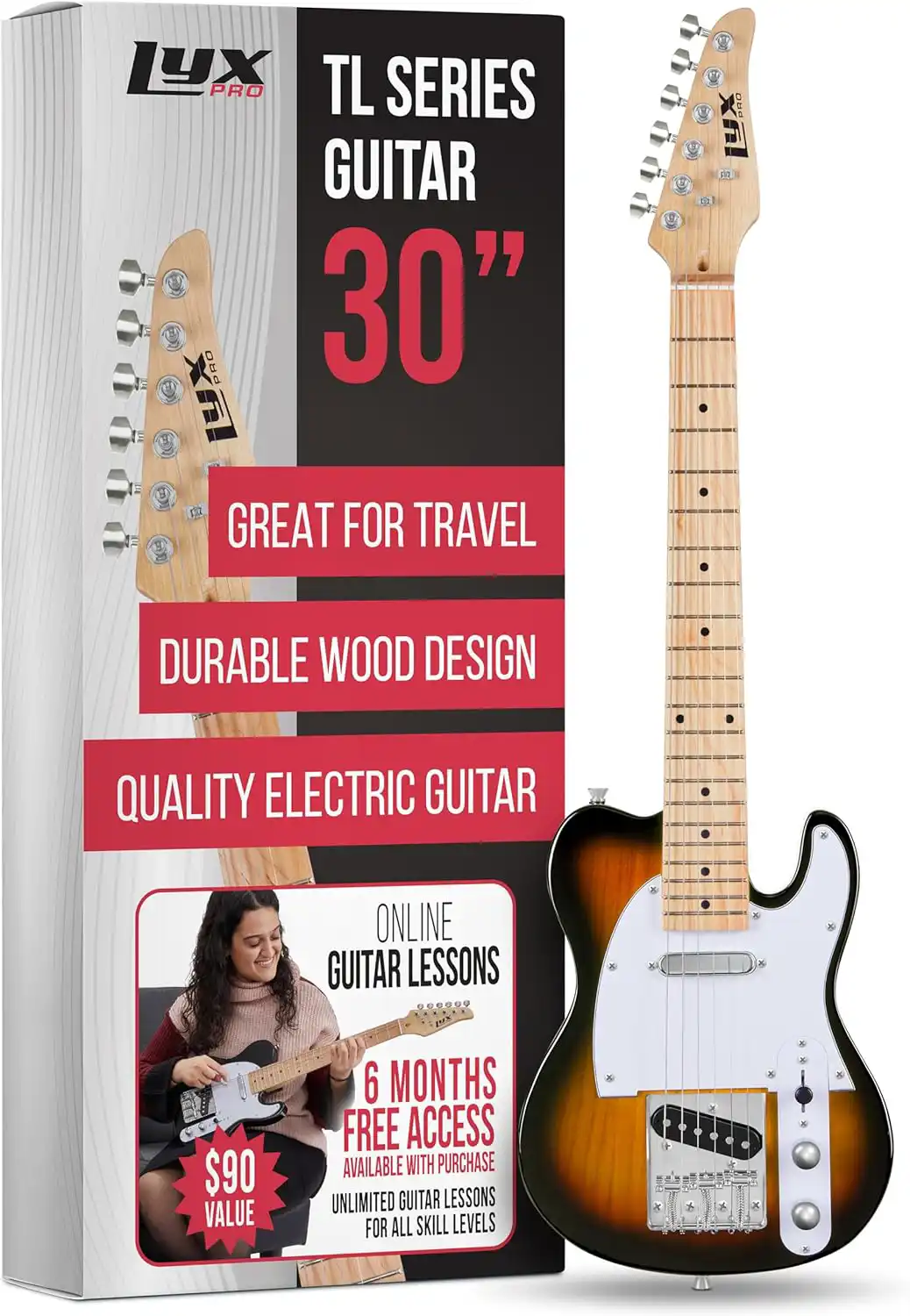 LyxPro Full-size Electric Guitar With C-shape Neck